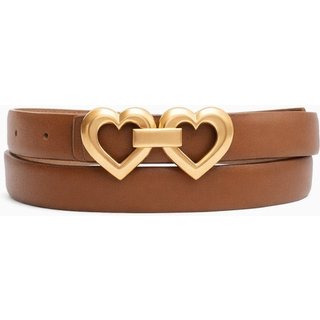 Cinto Double Heart D Bell Outelet Fashion Caramelo