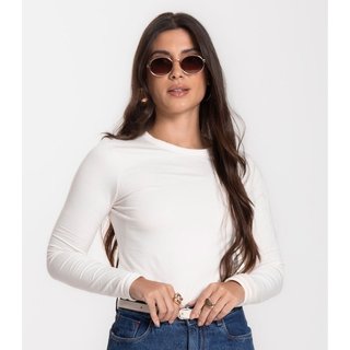 Blusa Manga Longa Básica Select Bege