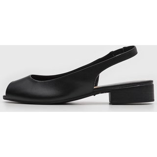 Scarpin Feminino Anacapri Peep Toe Salto Baixo Preto