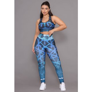 Conjunto Fitness Academia Calça e Top Feminino Cintura Alta Premium