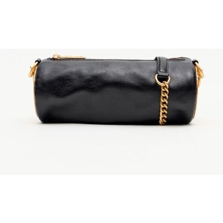 Bolsa Shoulder Couro Com Placa De Metal Lança Perfume