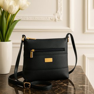 Bolsa Transversal TopGrife Couro Preto
