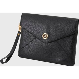 Bolsa Carteira Clutch Couro Mariart Luciana Preta