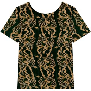 Blusa Estampada De Mangas Curtas Com Decote Redondo
