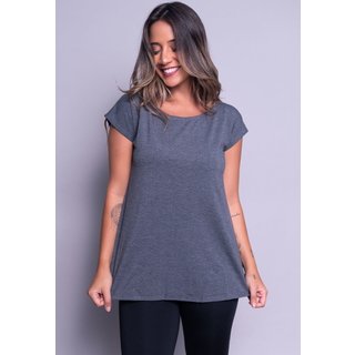 Blusa Feminina WLS Modas Fitness Marcella Cinza Chumbo