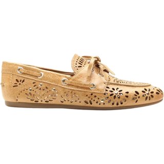 Mocassim Feminino Vicenza Rebites Tiras Couro Camel