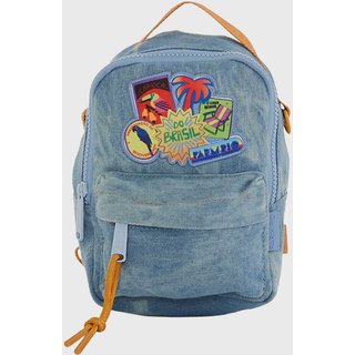 Mochila Feminina Farm Borogodó Patch Rio Azul