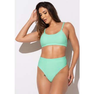 Biquíni Top Bojo Hot Pants Fio Duplo Textura Verde