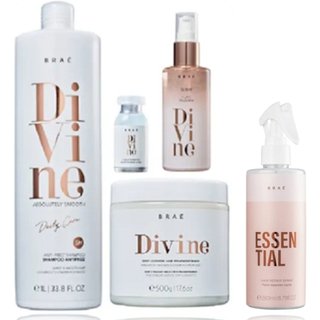 Brae Divine Shampoo Antifrizz 1L+Mascara 500g+Serum 60ml+Ampola 13ml+Essential 260ml