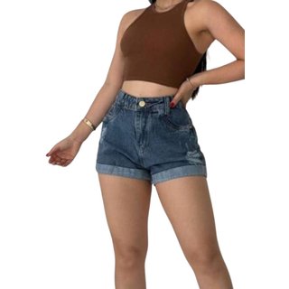 Short Casual Marmorizado com Toque Puído