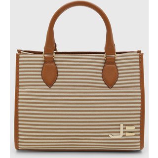 Bolsa Grande Feminina Jorge Bischoff Listrada Bege