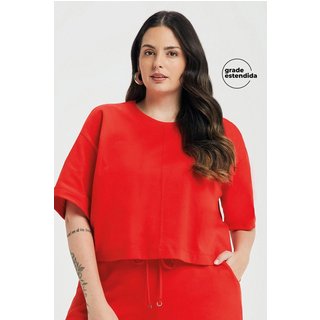 Blusa Feminina Com Recorte Frontal Marialícia Vermelho