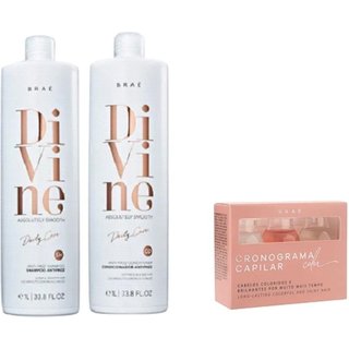 Brae Divine Anti-Frizz - Shampoo+Condicionador 1L + Cronograma Capilar Color