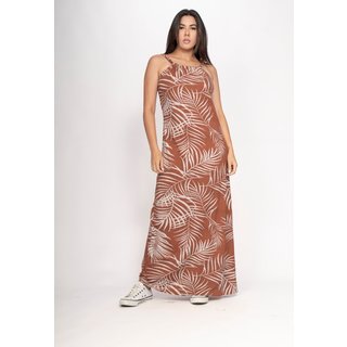 Vestido CabanaFree Capotira Longo Malha Alça Ajustável Palmas da Terra