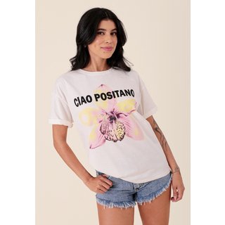 T-Shirt Pop Me Em Algodão Manga Curta Ciao Positano Off-White