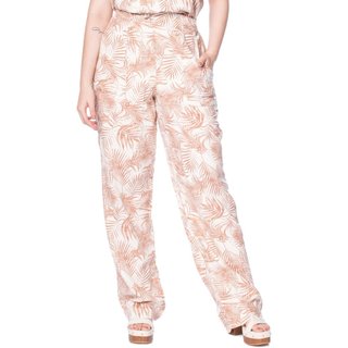 Calça Feminina Giraffe Wide Leg Folhagens Marrom