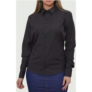 Camisa Social Feminina Manga Longa Slim Preta