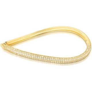 Infantil - Bracelete Curvo Delicado Cravejado Semijoia Banhada a Ouro 18K Ania Store