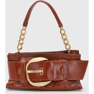 Bolsa Feminina Lança Perfume Maxi Fivela Marrom