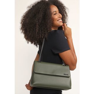 Bolsa Feminina Retta De Ombro Grande Verde Militar