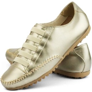 Tênis Mocatênis Feminino diRavena em Couro - Cod101 New Collection Prata Velha