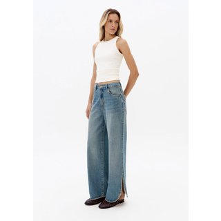 Calça Jeans Wide Leg Cintura Média Sport Easy