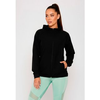 Jaqueta Corta Vento Feminina com Capuz e Zíper Invertido Conforto Estilo e Proteção Esportiva e Casual Preto