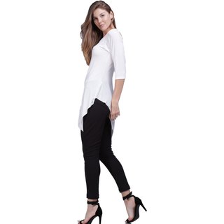 Blusa Longa Amazonia Vital Assimétrica Super White