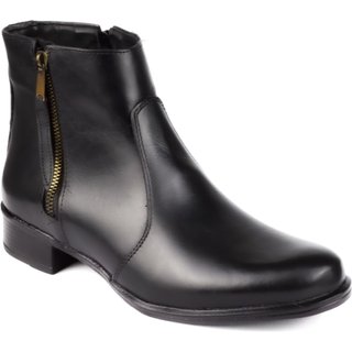 Bota Feminina Cano Curto Leve Confortável Coturno Estilo Casual Moderno Tratorado Preta