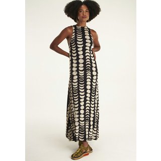 Vestido Cantão Longo Golinha Corrosão Lunário Preto