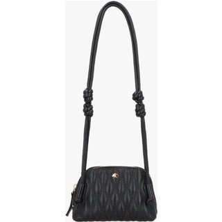 BOLSA PEQUENA EM COURO PRETO MATELASSÊ COM NÓS NA ALÇA