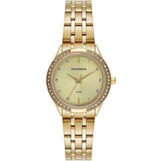 Relógio Feminino Dourado Mostrador Texturizado Mondaine