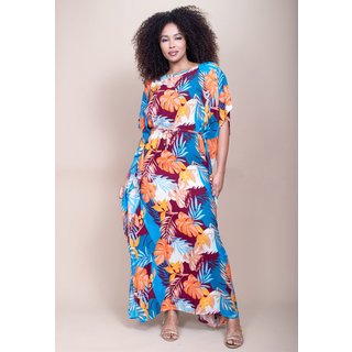 Vestido Longo Cabanafree Viscose Estampa Aurora Profunda