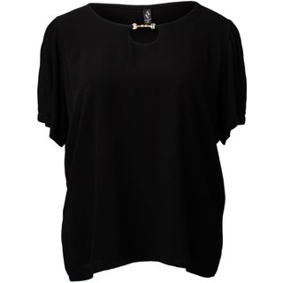 Blusa Feminina Averzzy Plus Size com Detalhe no Decote Preta