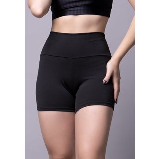 Short Fitness Bella Fiore Modas Feminino Suplex Liso Academia Preto