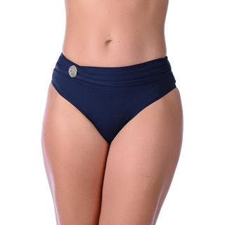 Calcinha Summer Soul Com Faixa e Fivela Cintura Baixa Azul Escuro
