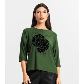 Blusa Feminina Manga 7/8 Viscose Endless Verde
