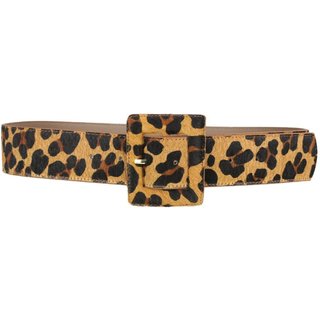 Cinto Crisfael Largo Fivela Quadrada Animal Print Onça - Lara