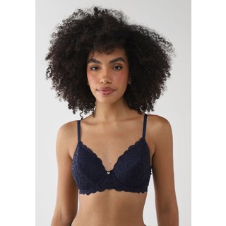 Sutiã Meia-Taça Feminino Hope Renda Bojo Azul Marinho