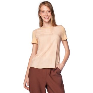 Blusa Feminina Cativa Leve com Estampa Bege Escuro