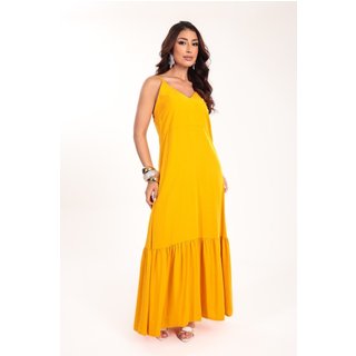 Vestido longo Ícone Fashion Verano cor Sunflower