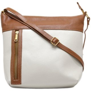 Bolsa SN Couros Capadócia Marfim/Caramelo