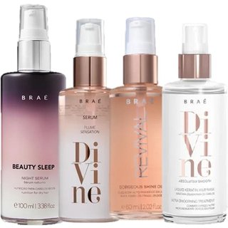 Kit Braé Óleo Revival Plume Divine Queratina Liquida e Beauty Sleep (4 produtos)