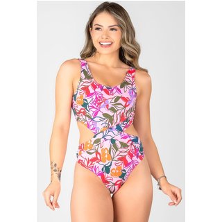 Maiô Summer Soul Engana Mamãe Com Bojo Removível Folhagem Rosa