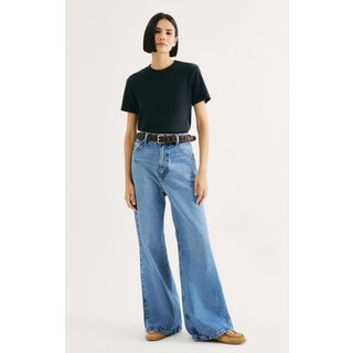 Calça Jeans Feminina Pantalona Cintura Alta Hering