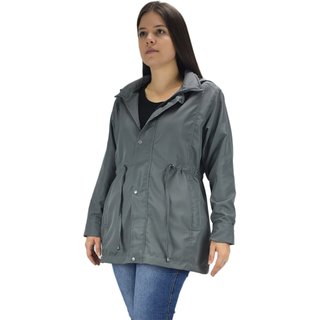 Parka Jaqueta Butu Biru Extra Grande Plus Size Feminino Cinza