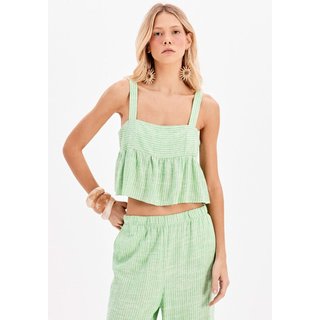 Blusa Cropped Ampla Com Linho Listrada My Favorite Things