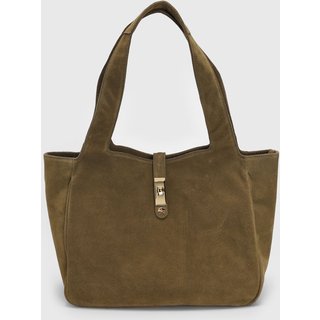 Bolsa Luiza Barcelos Tiracolo Suede Verde