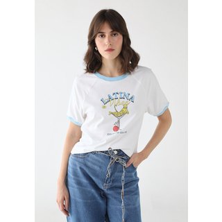 Camiseta Feminina Colcci Estampa Latina Vibes Branca
