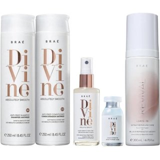 Brae Divine Shampoo+Condicionador 250ml+Queratina Liquida 60ml+Ampola 13ml+Leave-in Revival 200ml